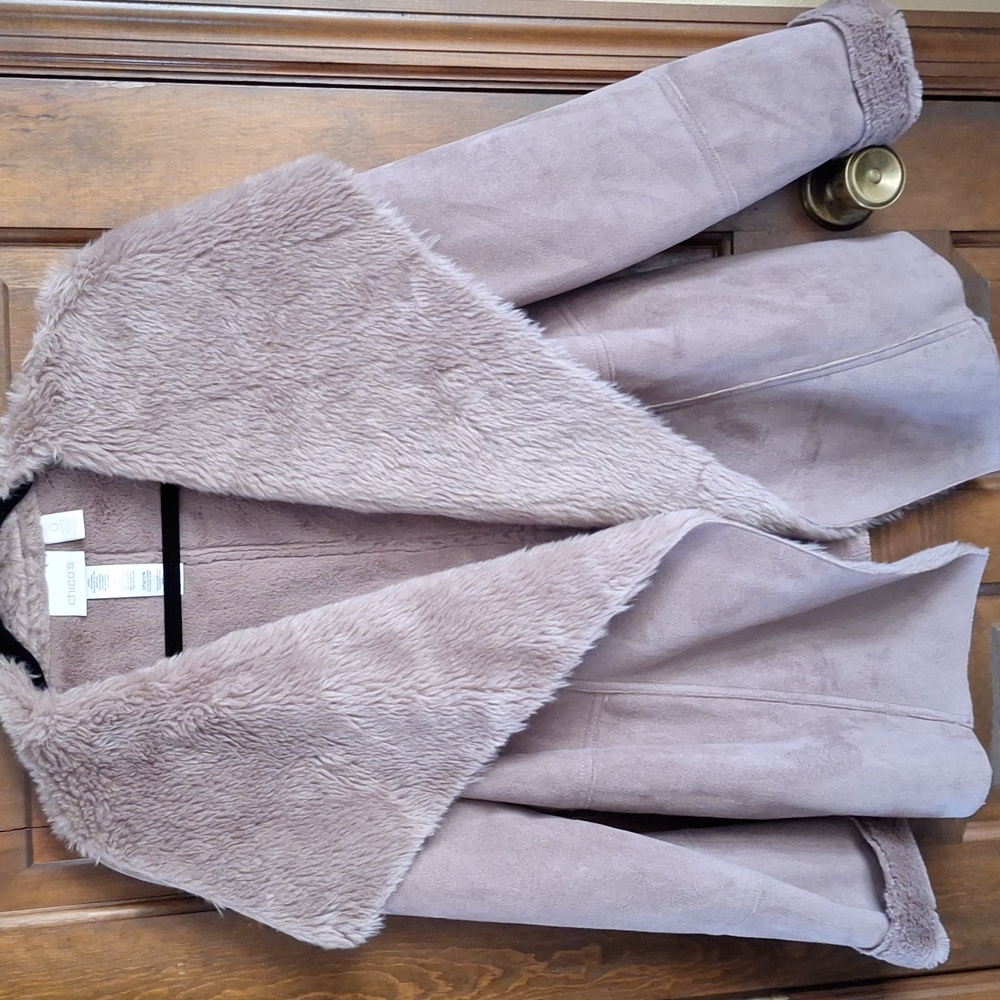 Chicos Soft Microfiber Suede and Fleece Lined Jacket